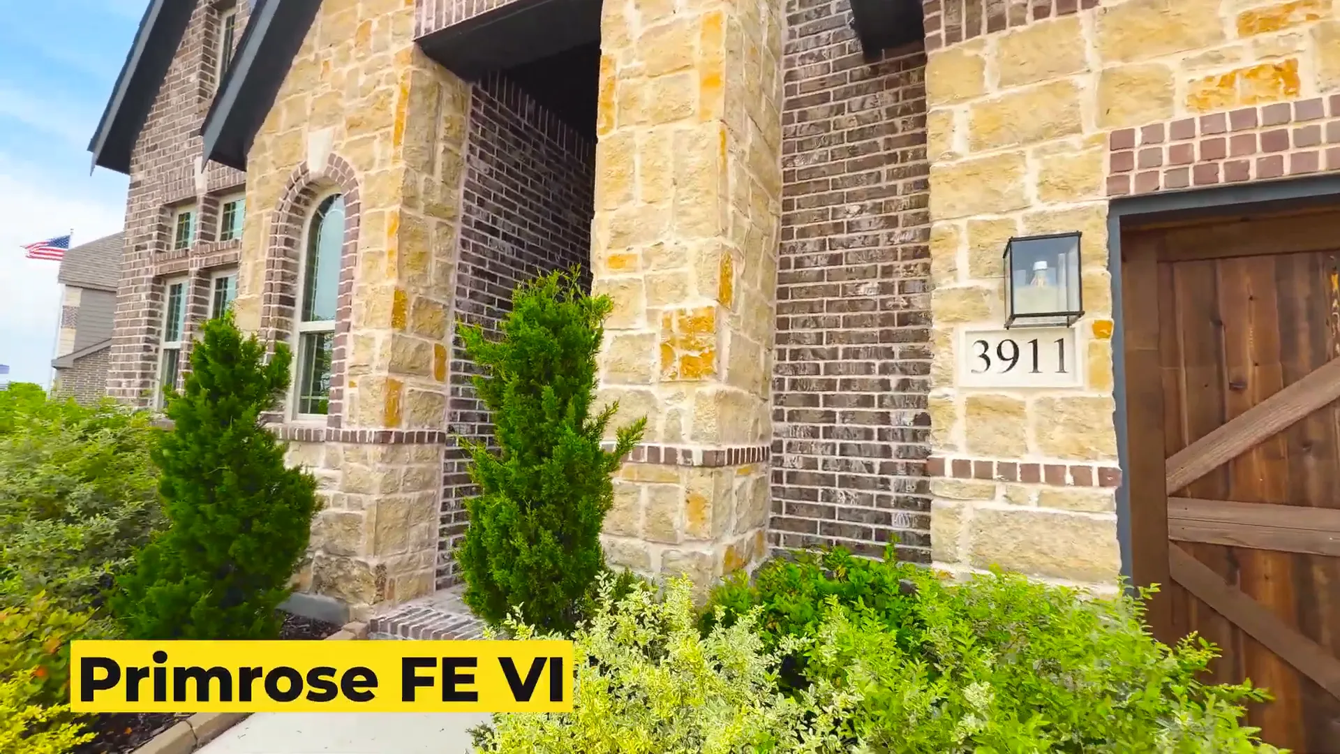 Primrose FE6 model exterior with three-car garage in Terracina Estates