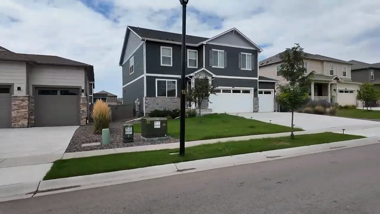 Suburban neighborhood with new construction homes in Northern Colorado