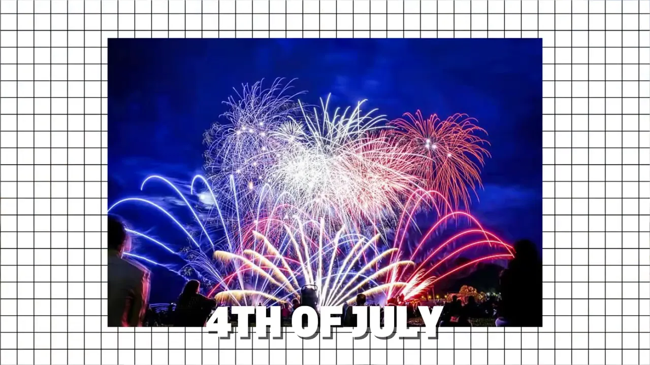 Colorful July 4th fireworks display at night