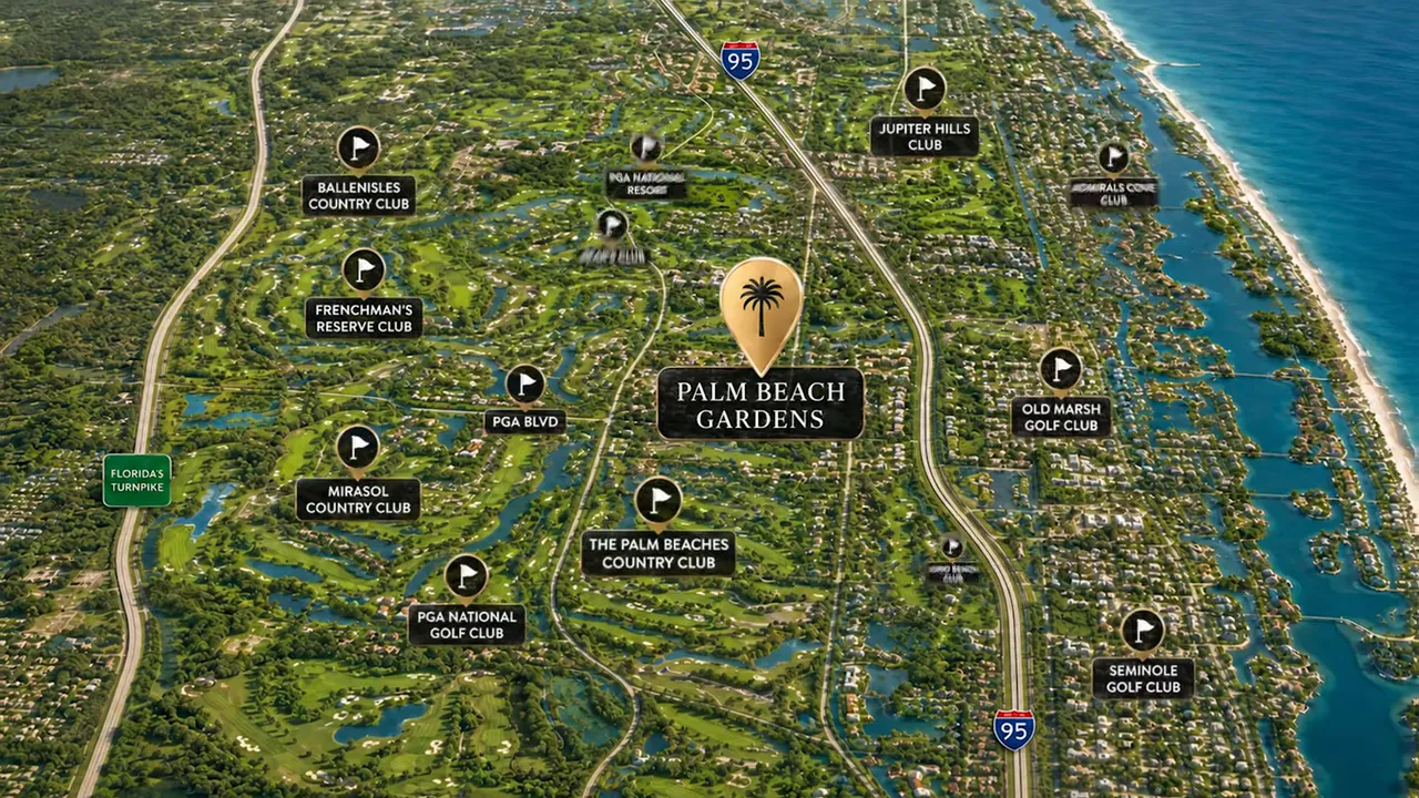 Map of the Palm Beach Gardens