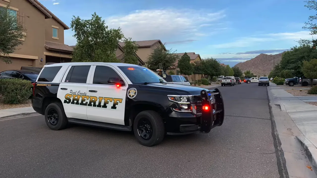 Pinal County Sheriff patrol SUV parked on a residential street