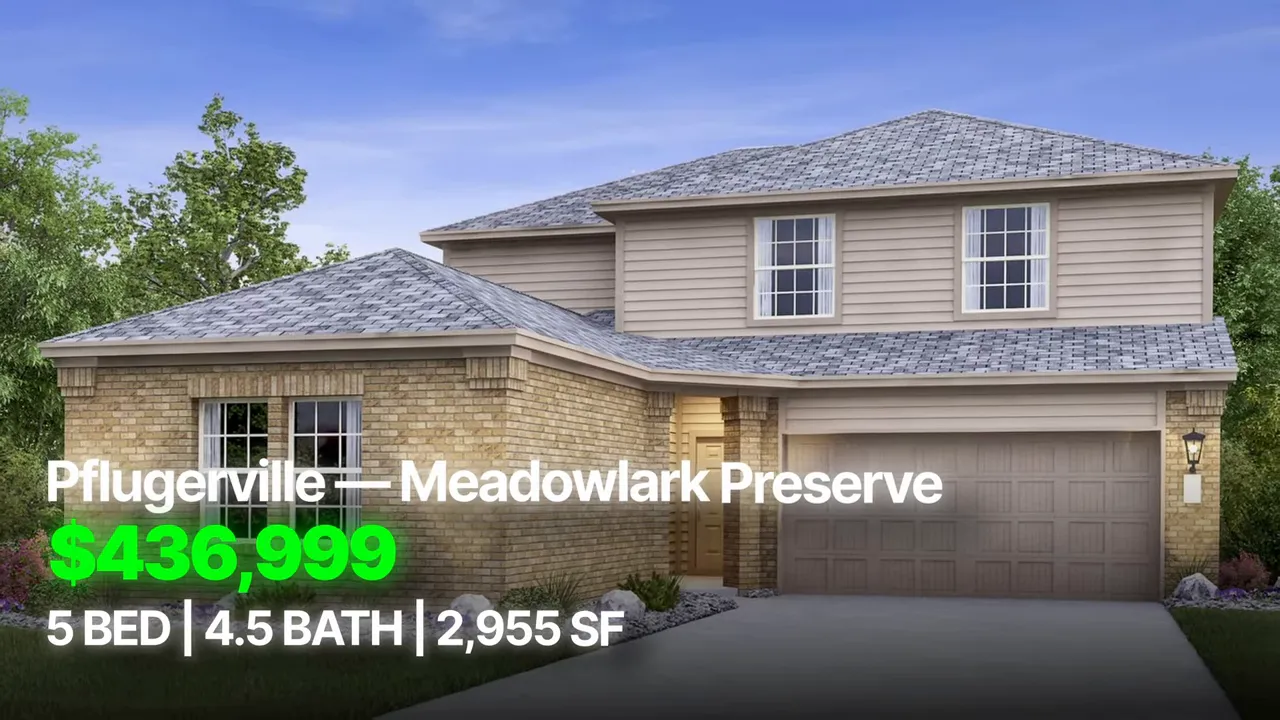 Meadowlark Preserve home exterior with Pflugerville listing details