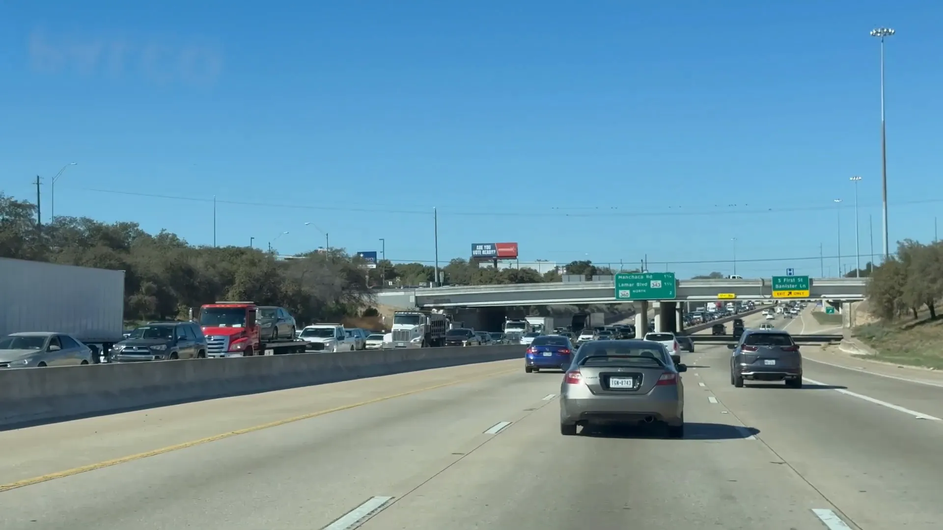 Austin traffic on highway I-35