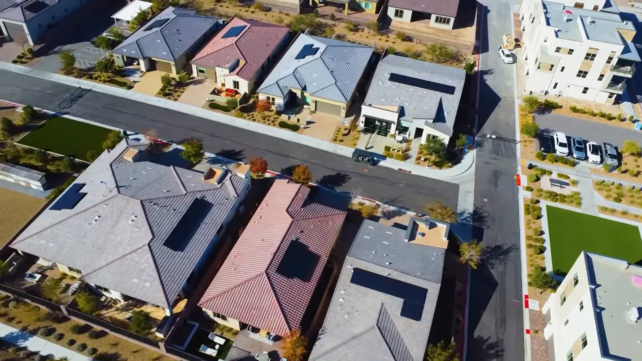 Aerial views of 55 plus community homes pools and golf course