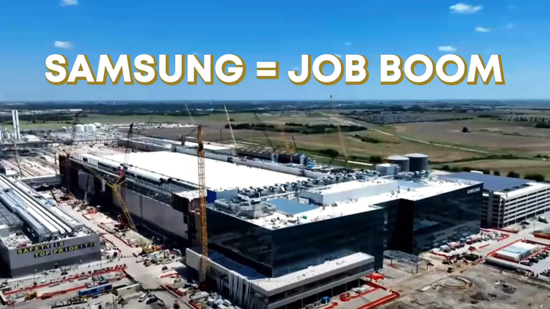 Samsung chip factory sign or related employment development near Taylor