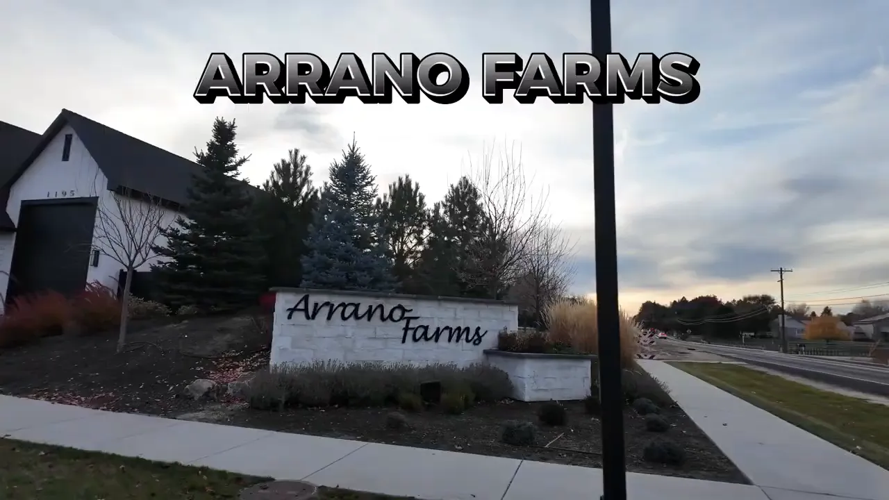 Arano Farms neighborhood entrance sign in Eagle, Idaho