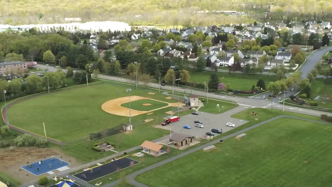 Aerial view of residential neighborhood in Mount Olive Township New Jersey