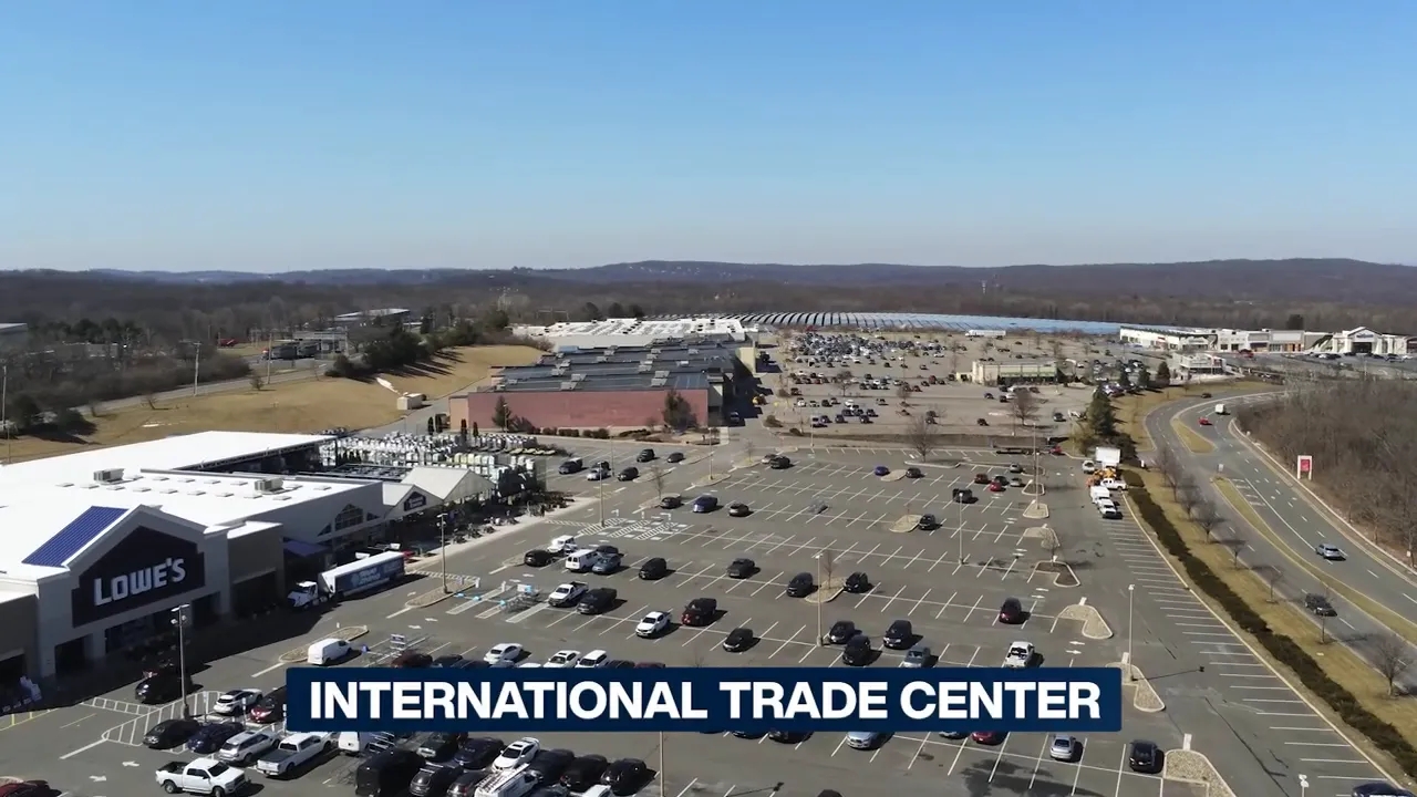 Aerial view of International Trade Center shopping area in Mount Olive Township, New Jersey