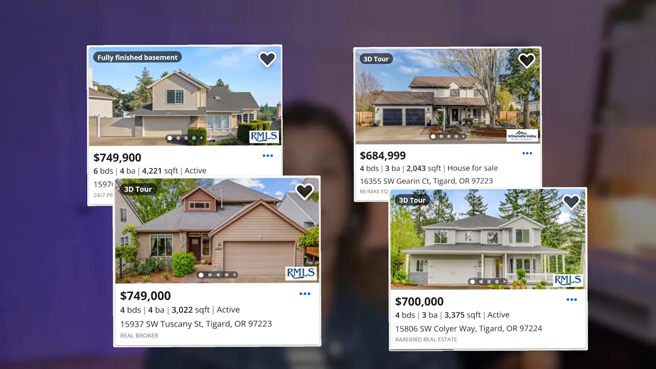 Collage of Westside house listings with prices and property details