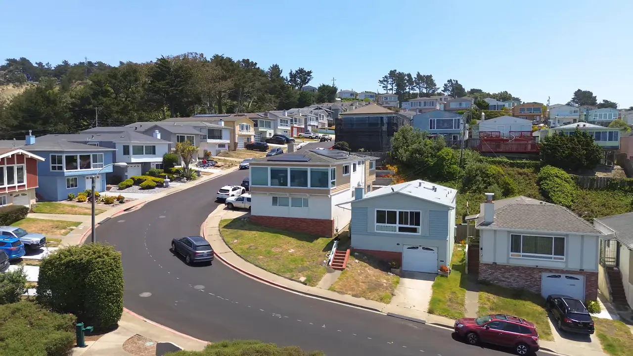 Historic-era Doelger-style row houses in Daly City