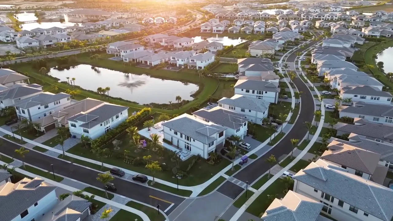 Aerial view of Florida new homes