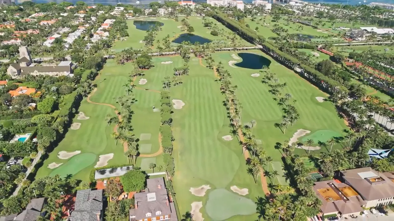 Aerial view of Florida golf course