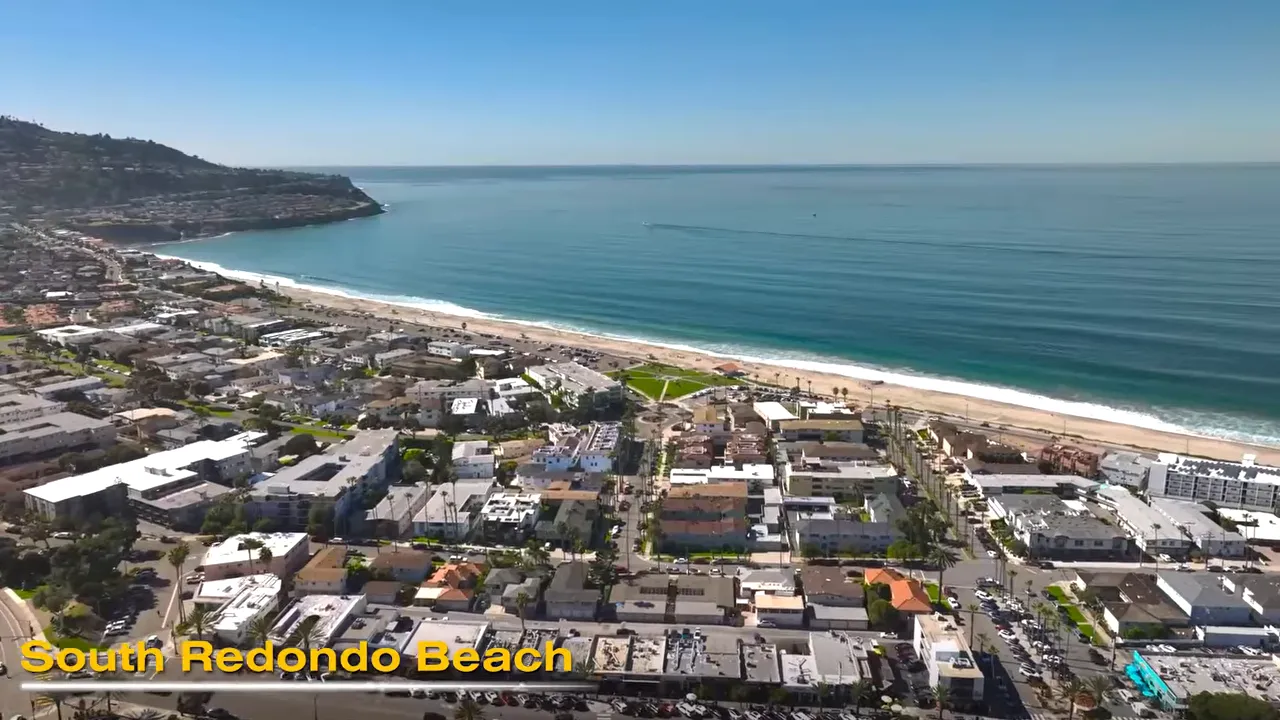Aerial view of South Redondo Beach shops