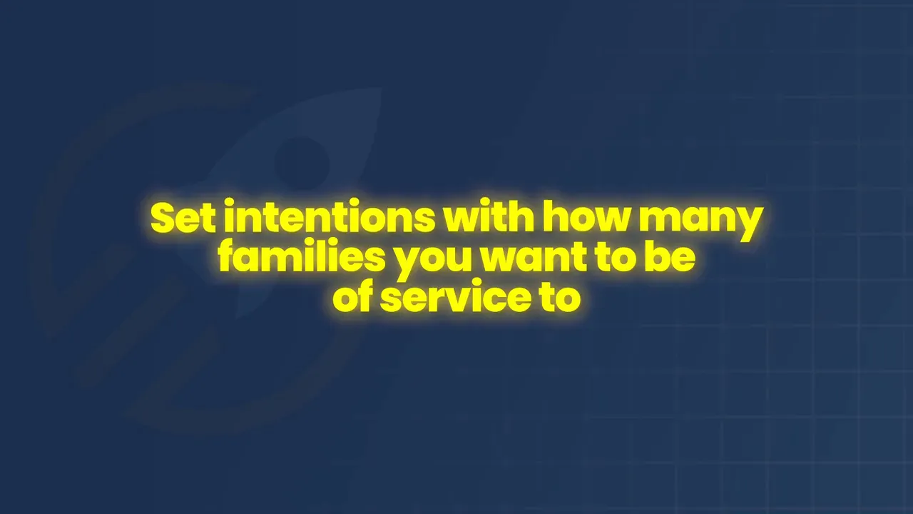Graphic reading set intentions with how many families you want to be of service to