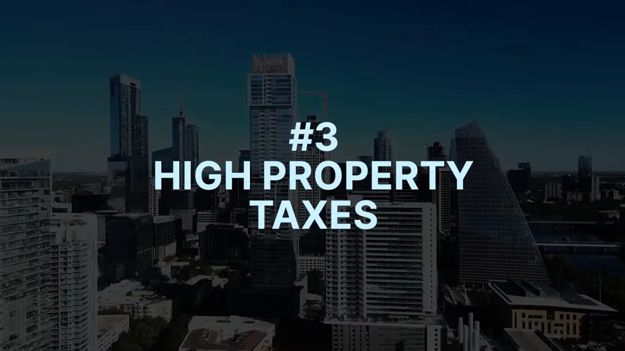 Title card reading high property taxes