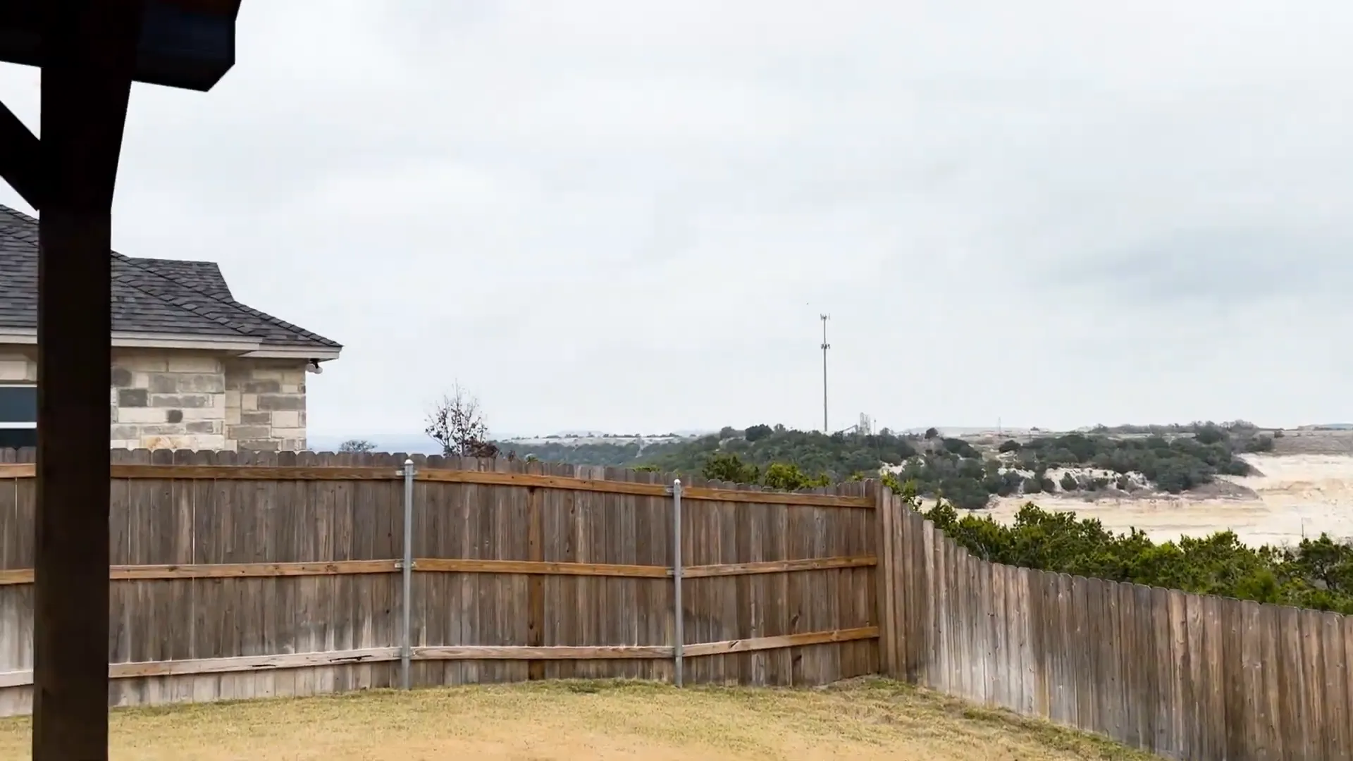 View from the back patio overlooking the landscape