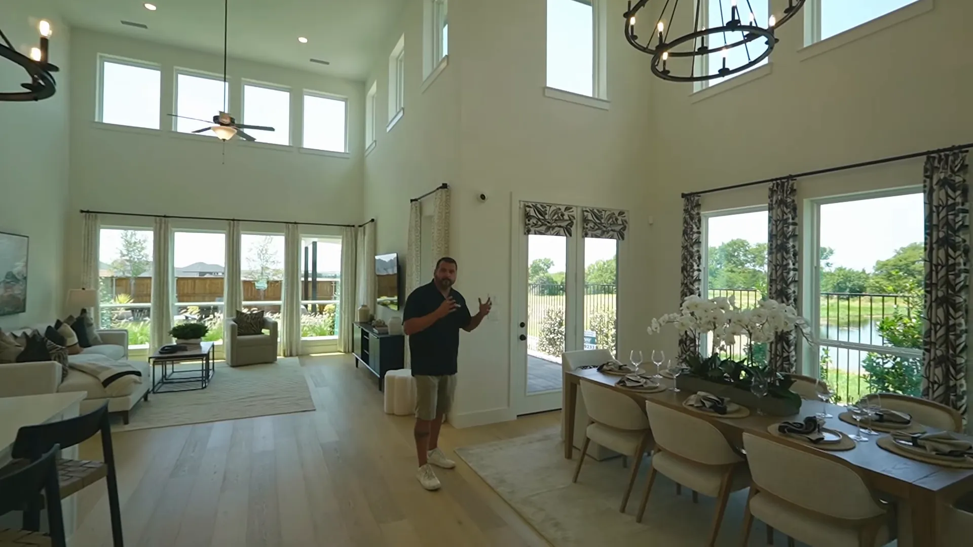 Casual dining space with large table and butler's area