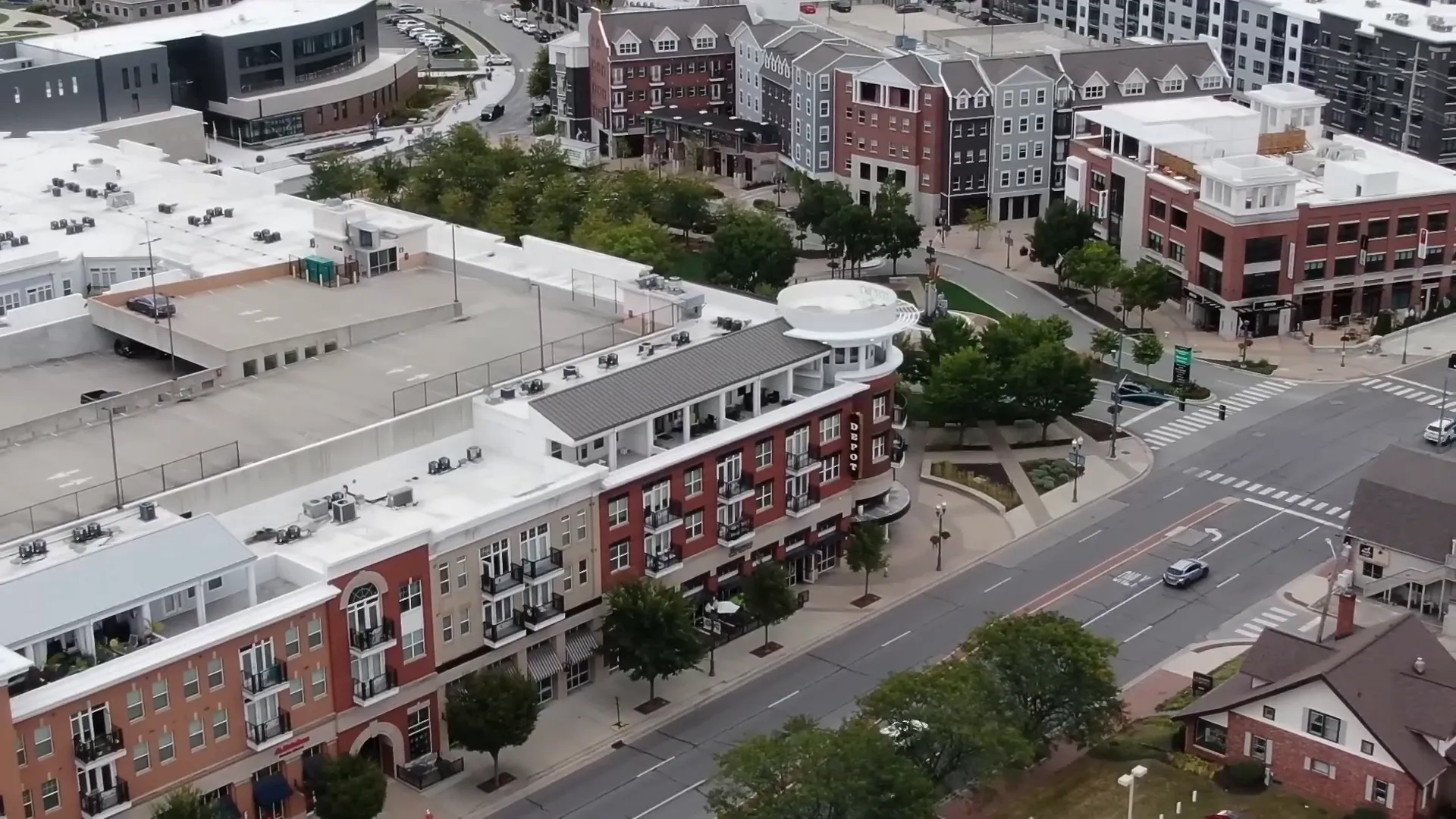 Downtown Fishers with Nickel Plate Amphitheater