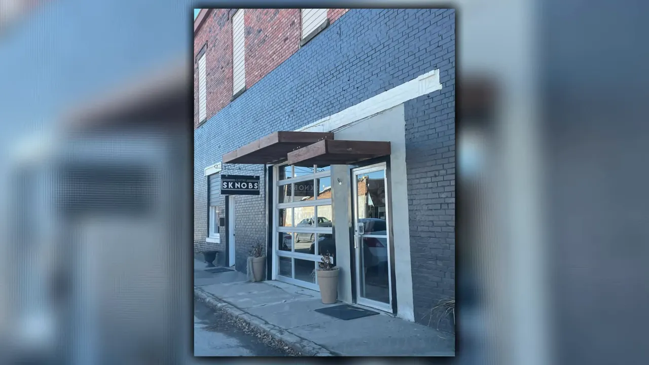 Knob Noster downtown storefront entrance with signage