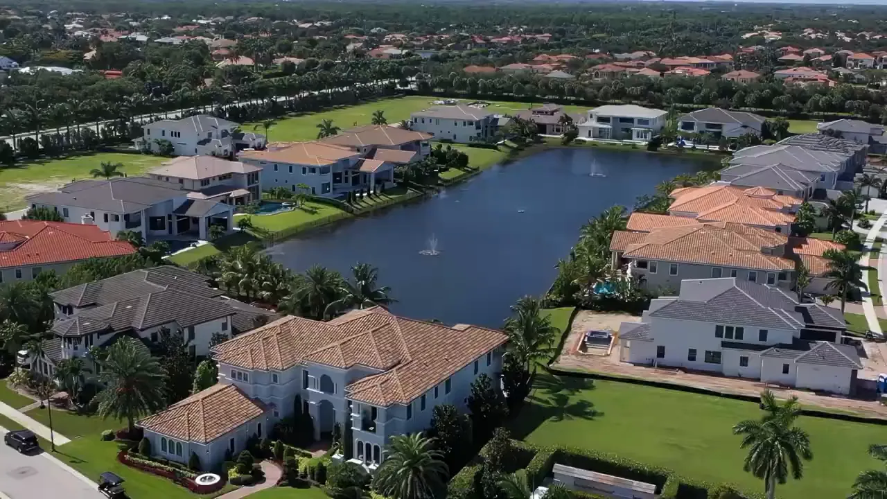 Family walking near shopping and schools in central Boca Raton