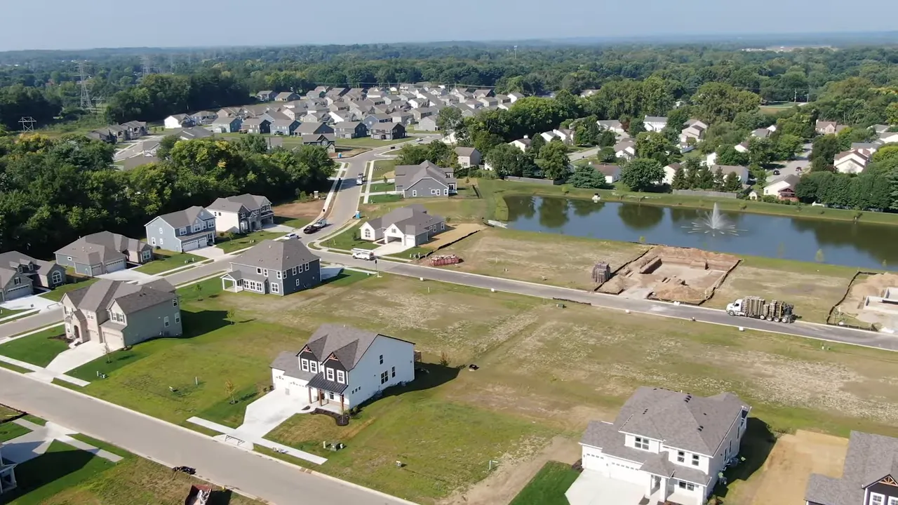Greenwood new construction neighborhood on a clear day