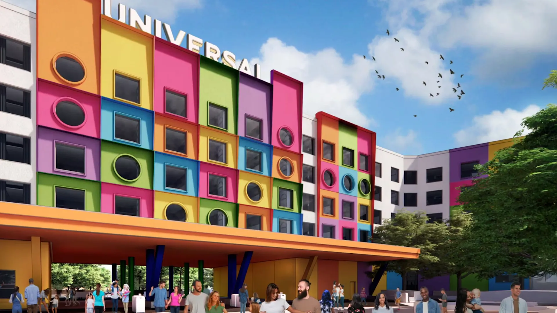 Rendering of the upcoming Universal Kids Theme Park in Frisco Fields