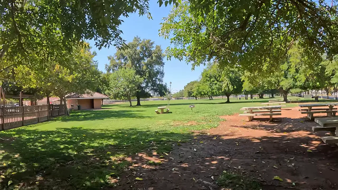 Park walkway and aquatic center near McBean Park
