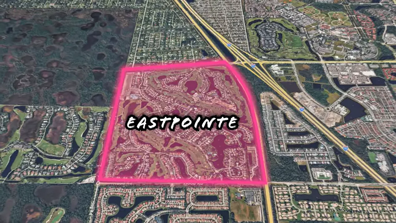 Map graphic showing PGA National outlined in Palm Beach Gardens