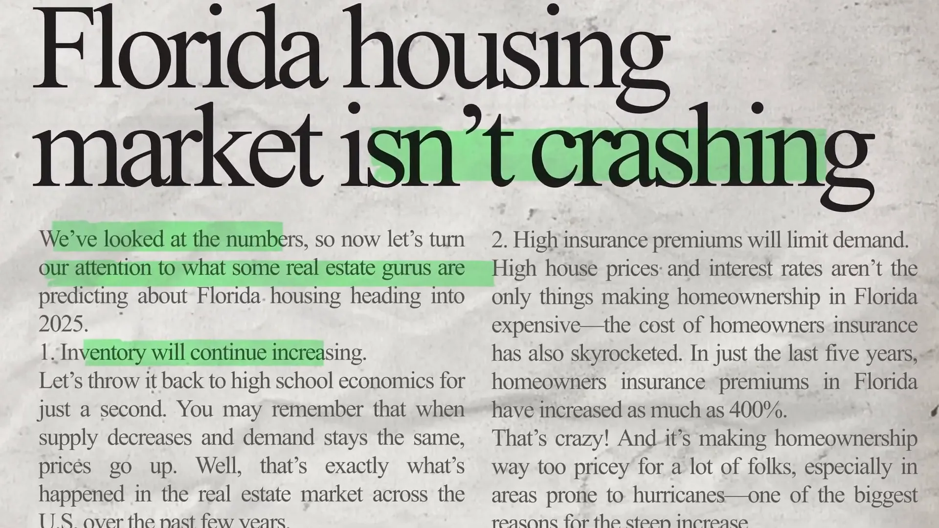 Overview of Florida's housing market trends