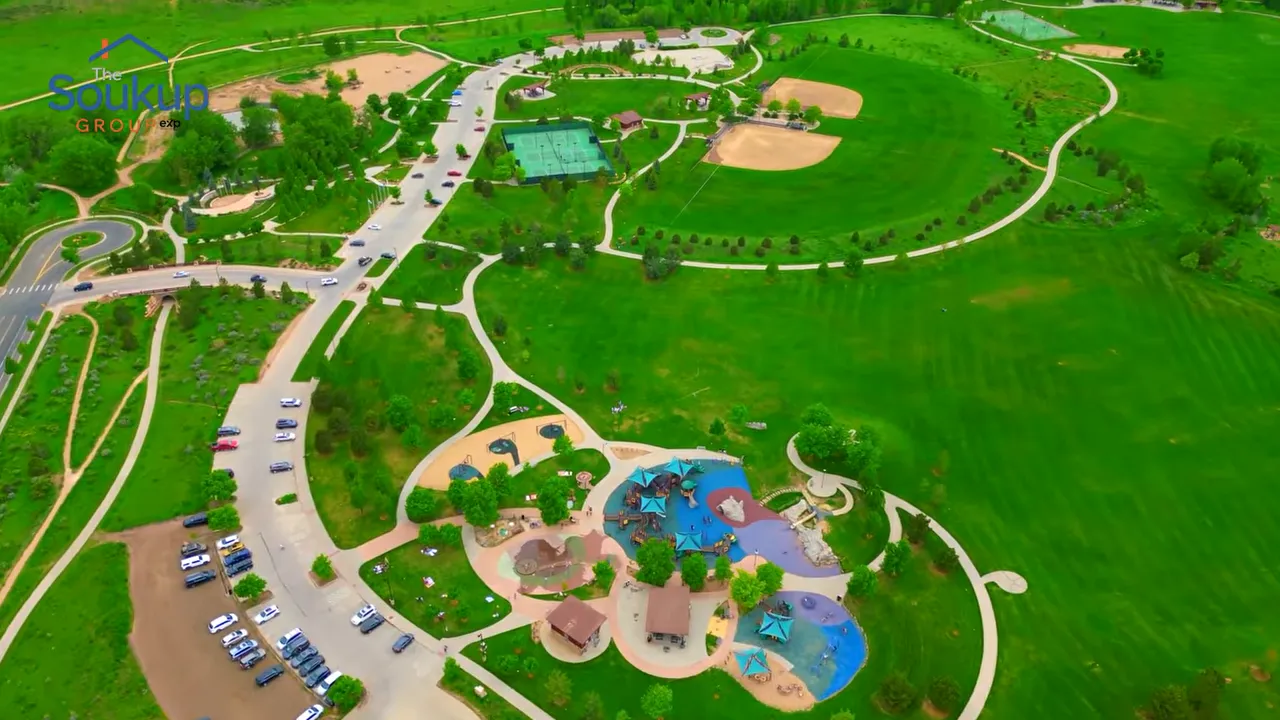 large colorful playground and splash area