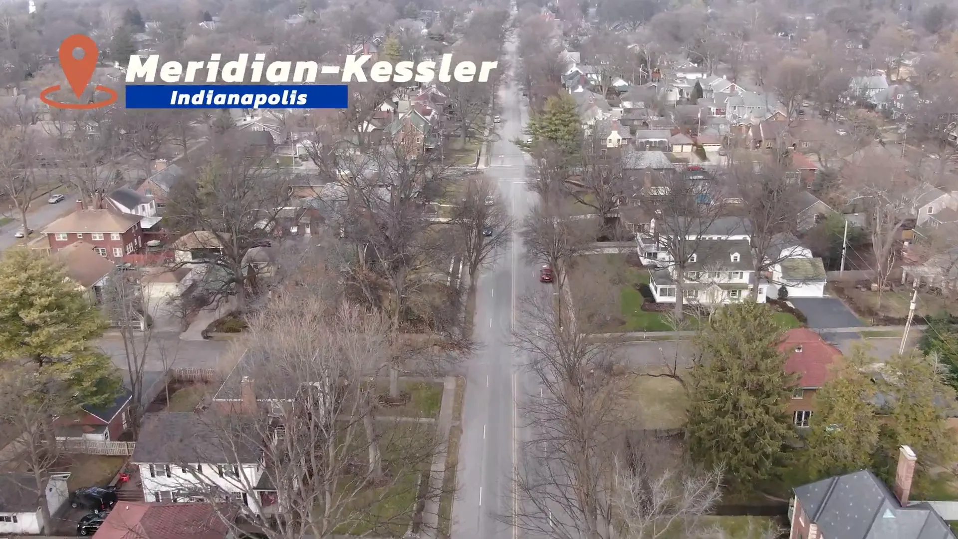 Older homes with mature trees on North Side Indianapolis