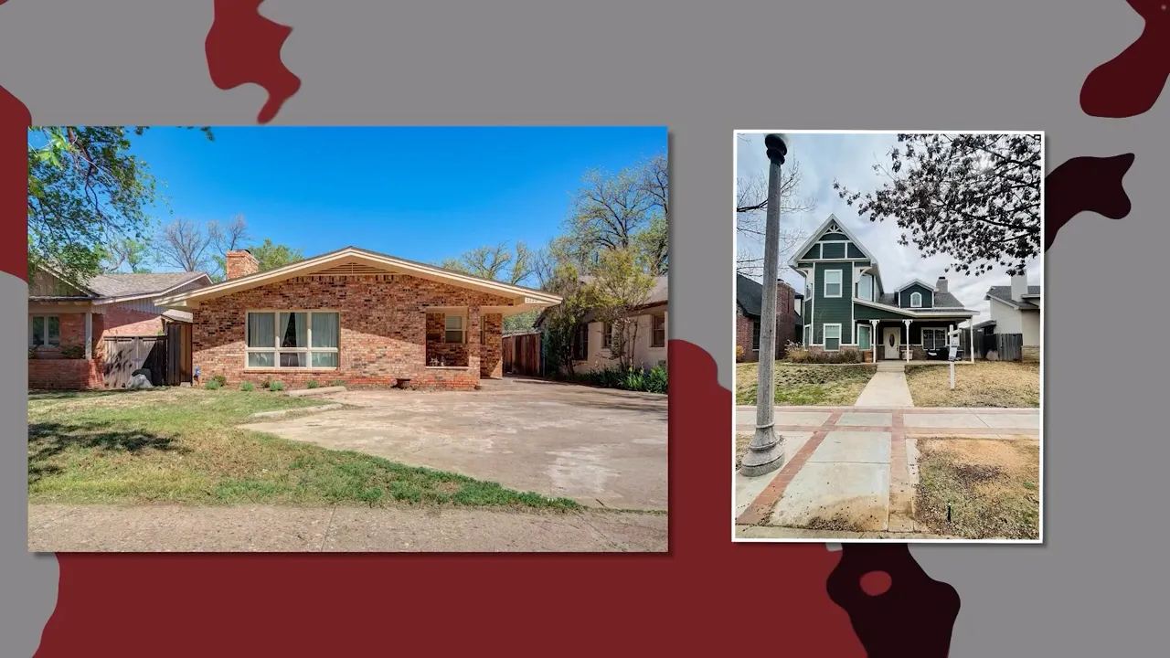 Homes and streetscape around Tech Terrace near Texas Tech University