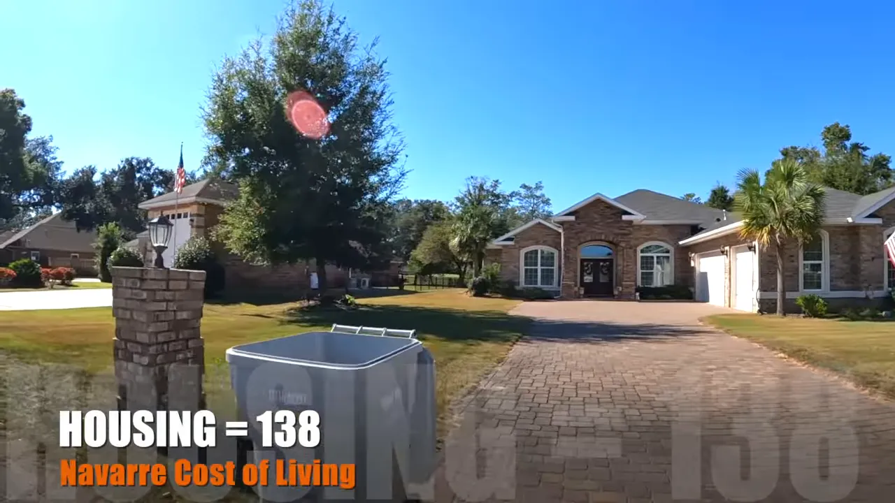 Navarre Florida home exterior with air conditioner unit while showing housing cost of living index