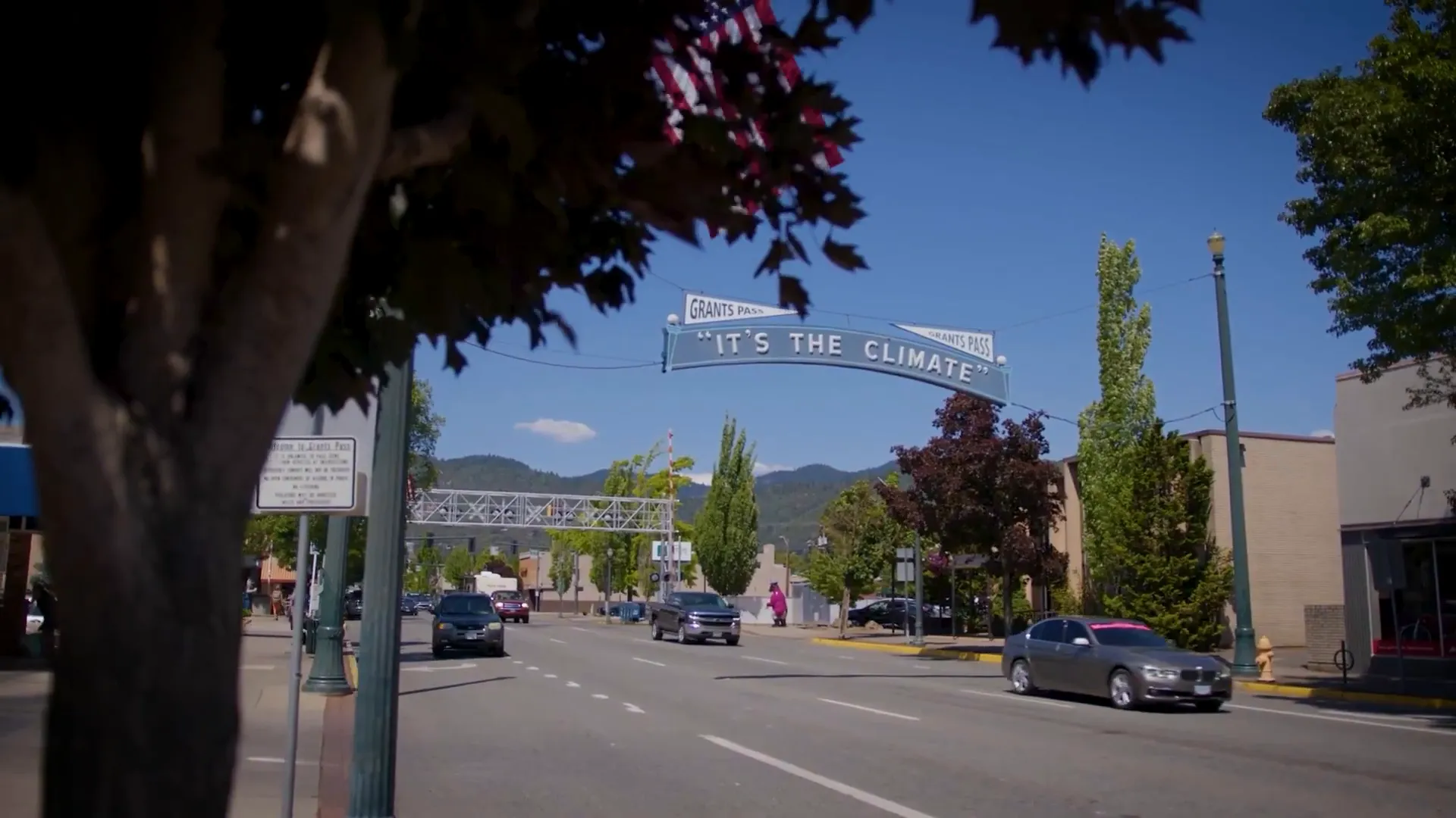 Historic Climate Sign in Downtown Grants Pass