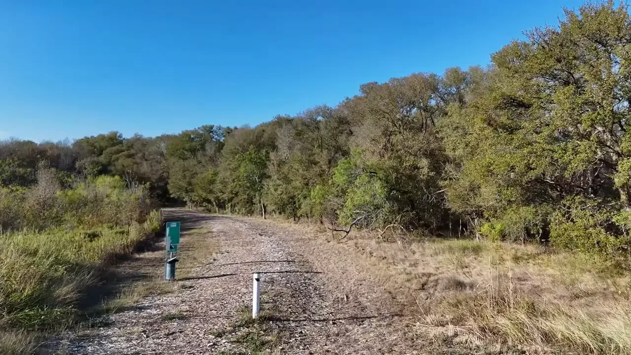 Woodlands Nature Trail path in Manor Texas through native vegetation