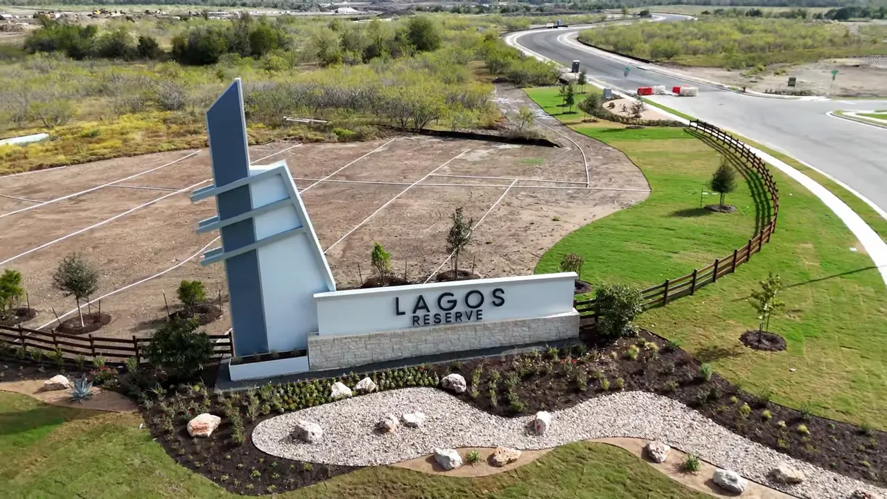 Landscaped Lagos Reserve entrance monument sign