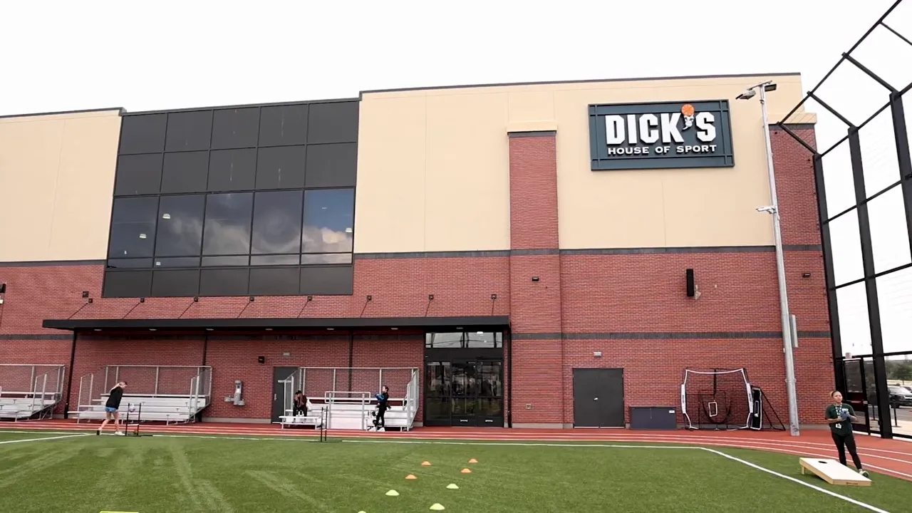indoor climbing wall inside a Dicks House of Sport location