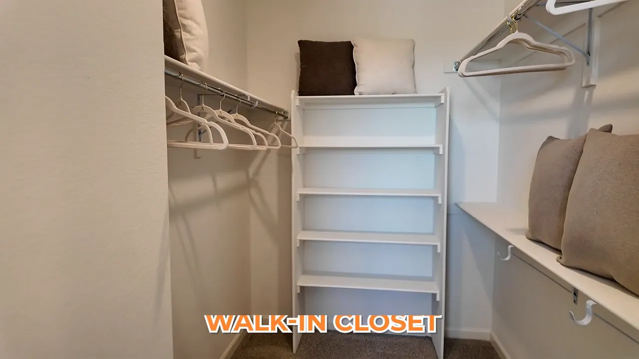 Walk-in closet storage in Tri Pointe Crescendo plan at Aurora Highlands