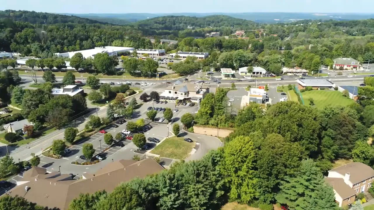 Aerial view of Randolph New Jersey showing residential neighborhoods and roads