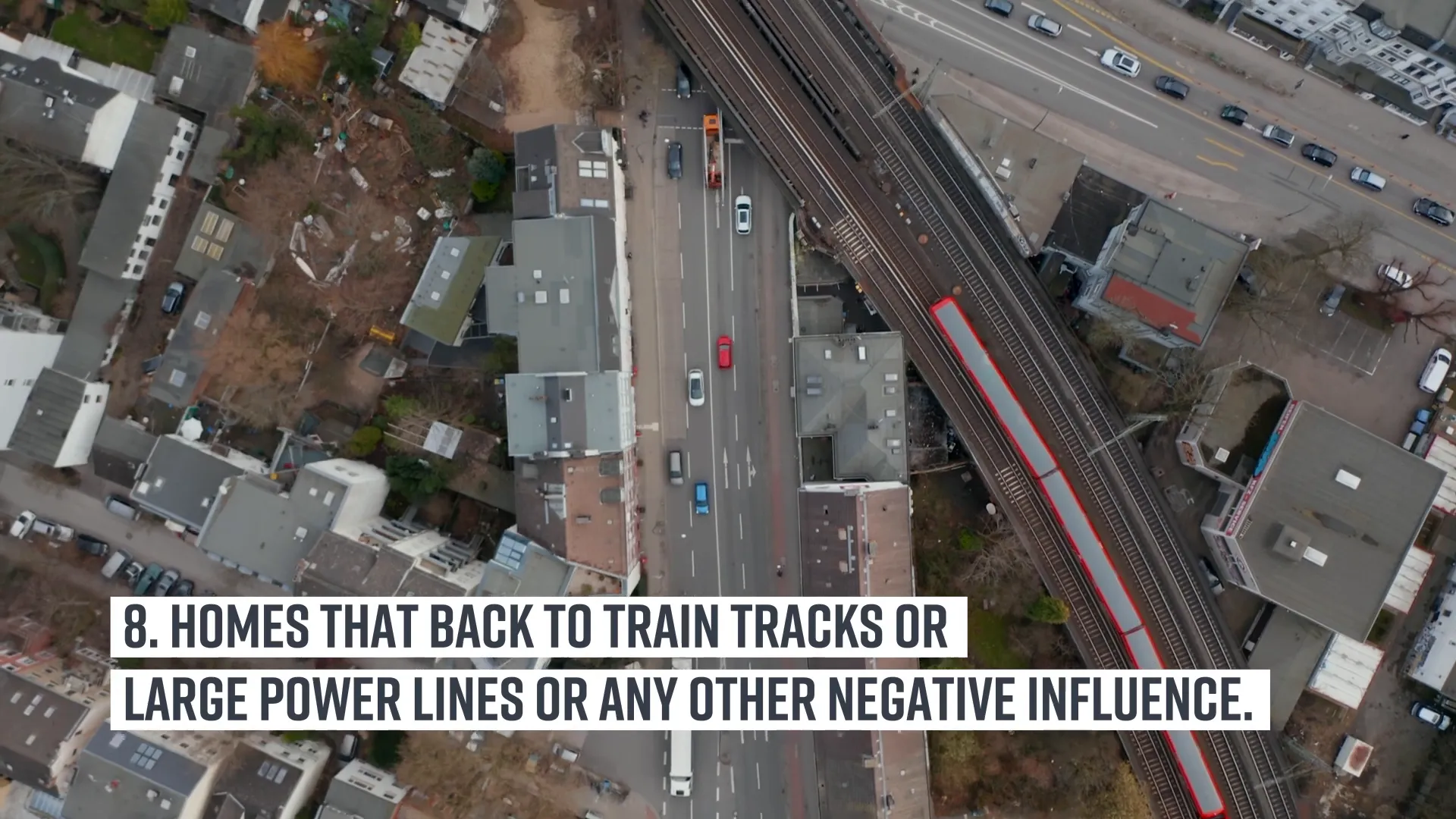 Train tracks behind residential property