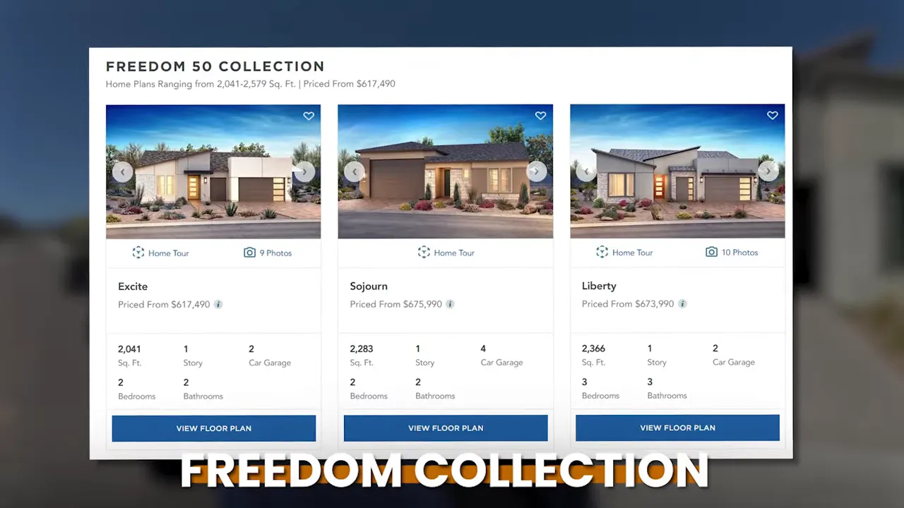 Trilogy Sunstone Freedom Collection home examples with pricing and floor plan details