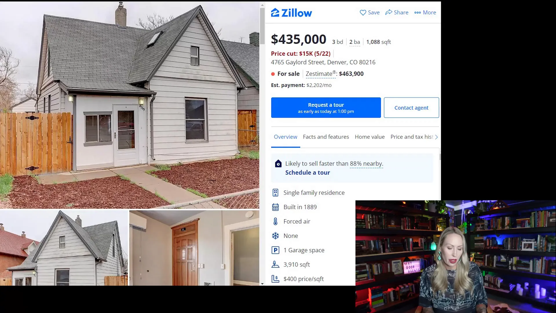 Denver Colorado home priced at $435,000 for 1000 sq ft