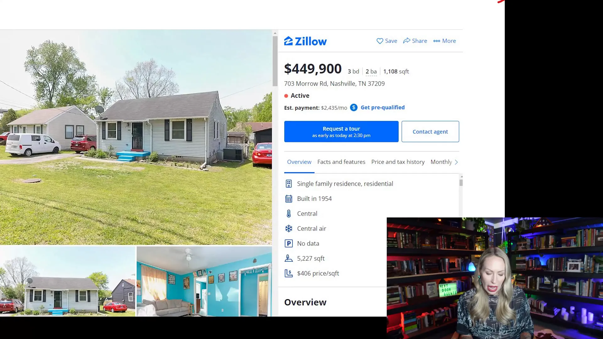 Nashville Tennessee home priced at $449,000 for 1108 sq ft