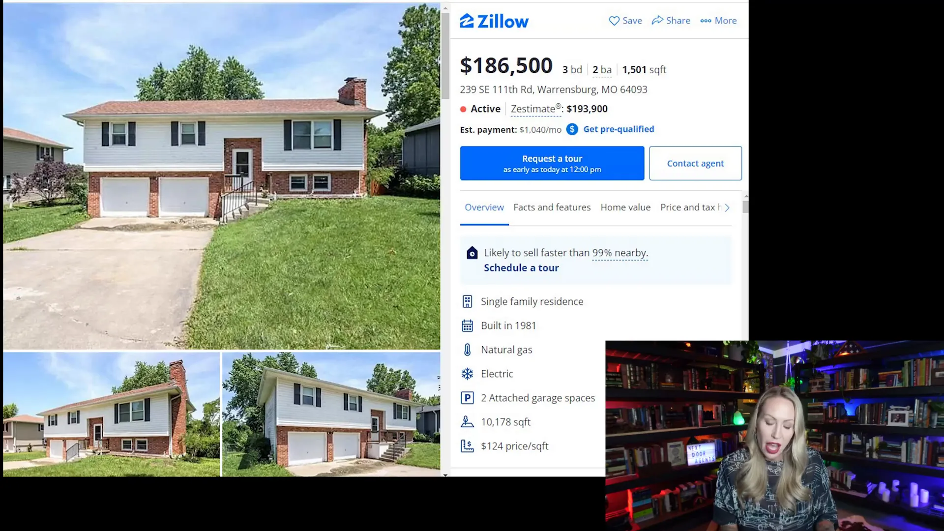Warrensburg Missouri 1500 sq ft home priced at $186,500