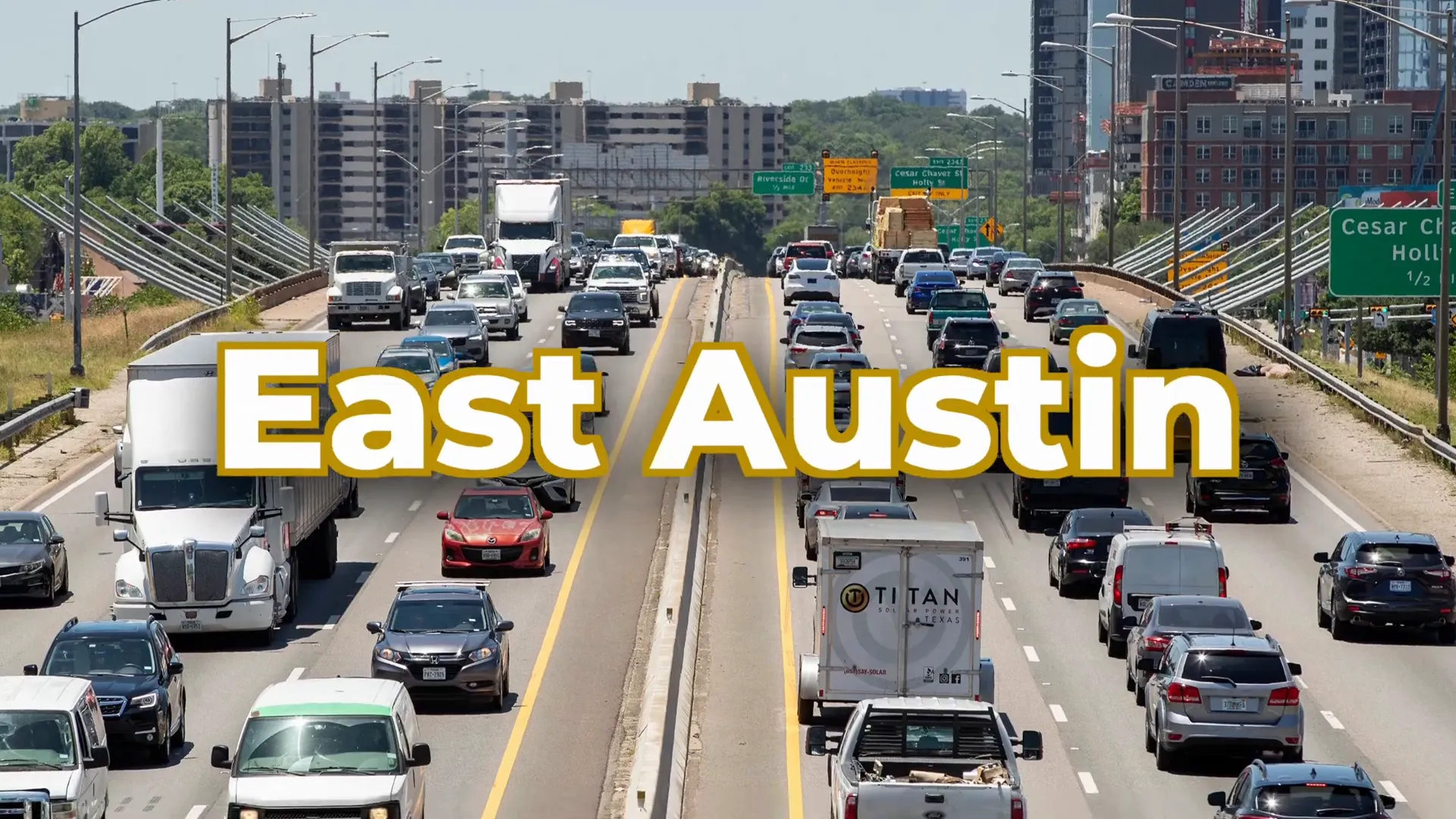 Waze app showing Austin traffic routes