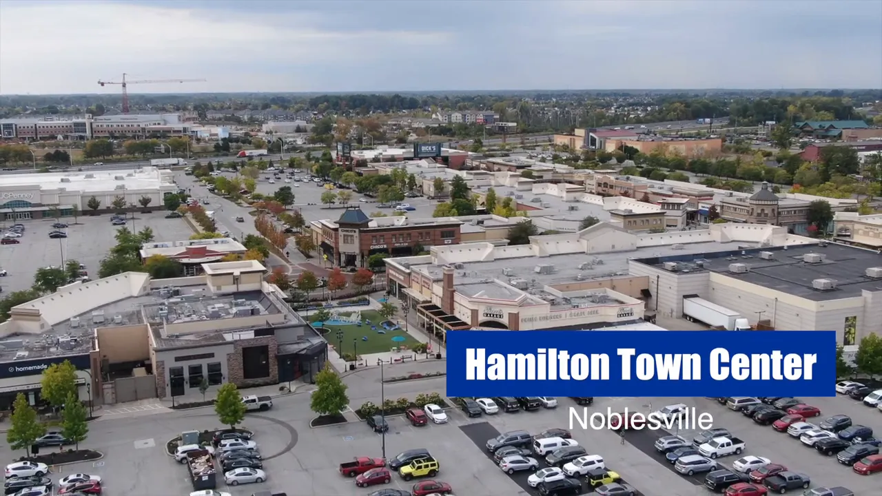 Aerial view of Hamilton Town Center shopping area