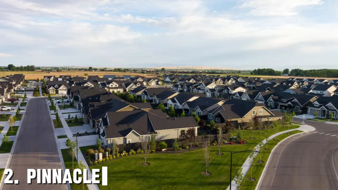 Aerial view of Pinnacle neighborhood in Meridian, Idaho