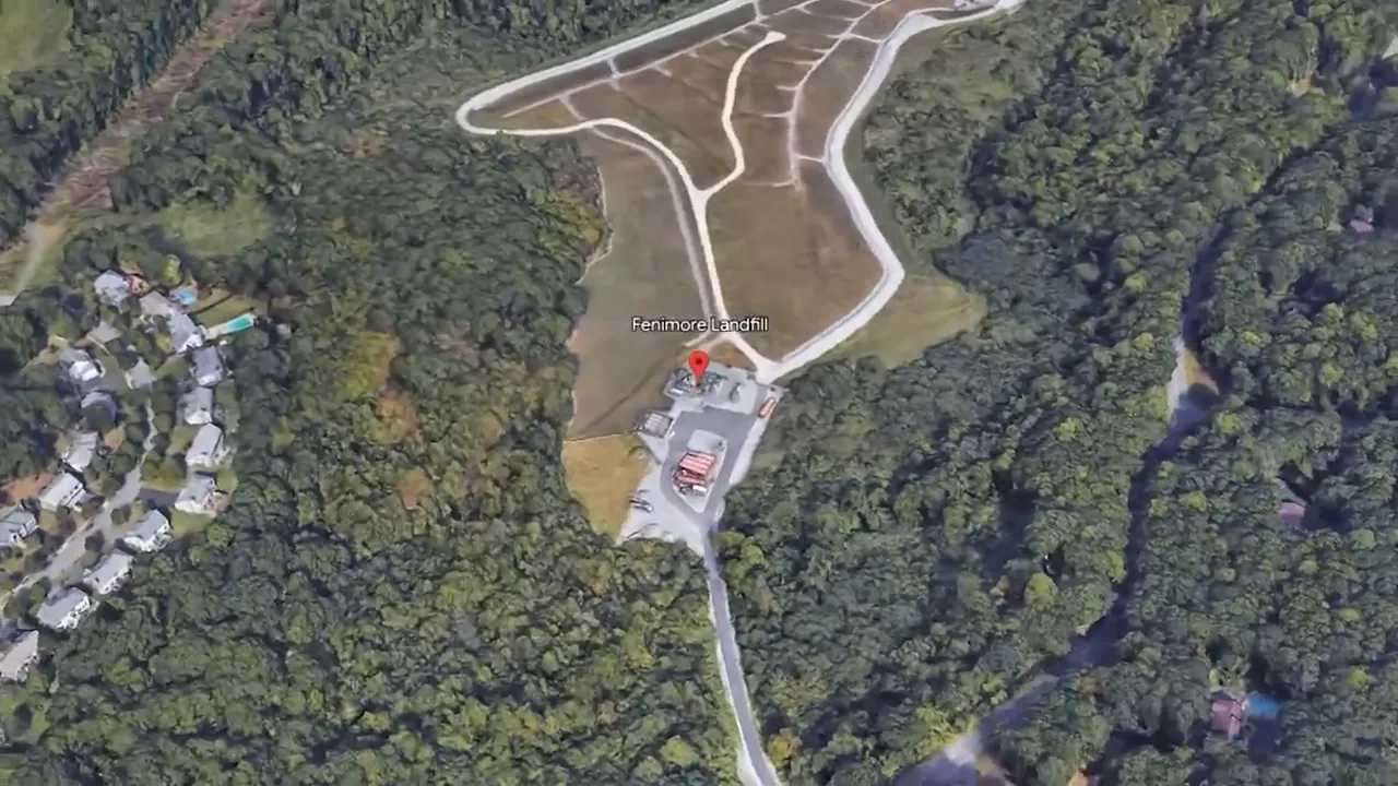 Aerial view of Fenimore Landfill in Roxbury New Jersey