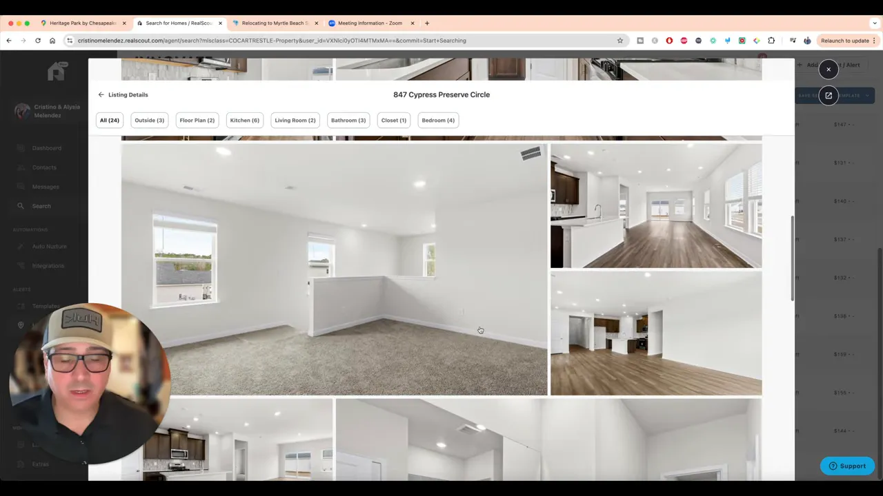 Interior photo collage of a new construction home living space in Longs SC