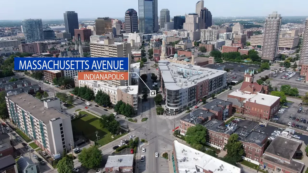 Aerial view of downtown Indianapolis